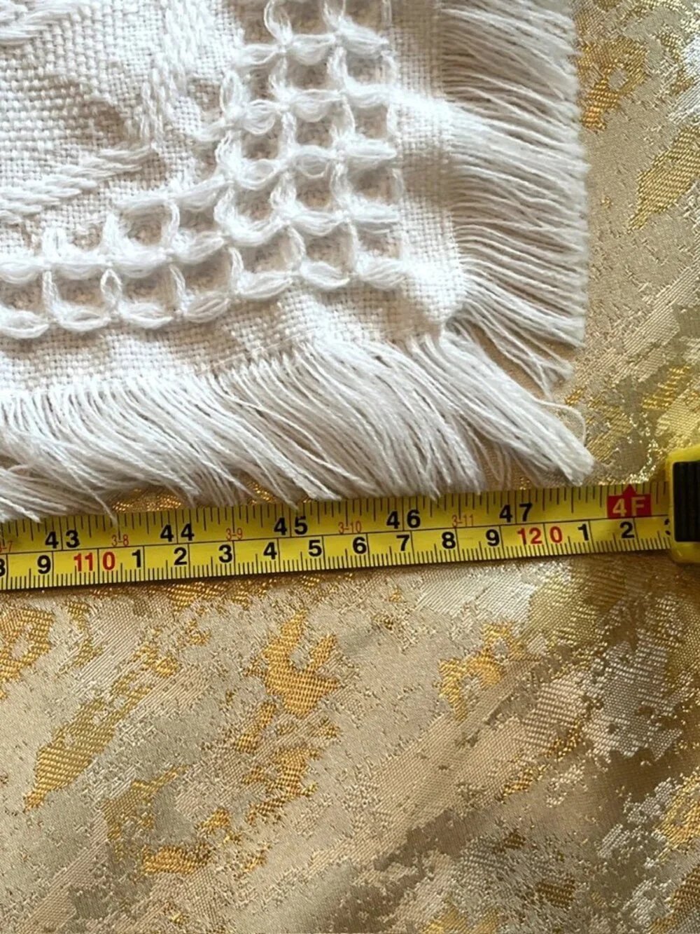 Bright Future Baby Blanket White Fringe Woven Textured Acrylic 33x47 Korea